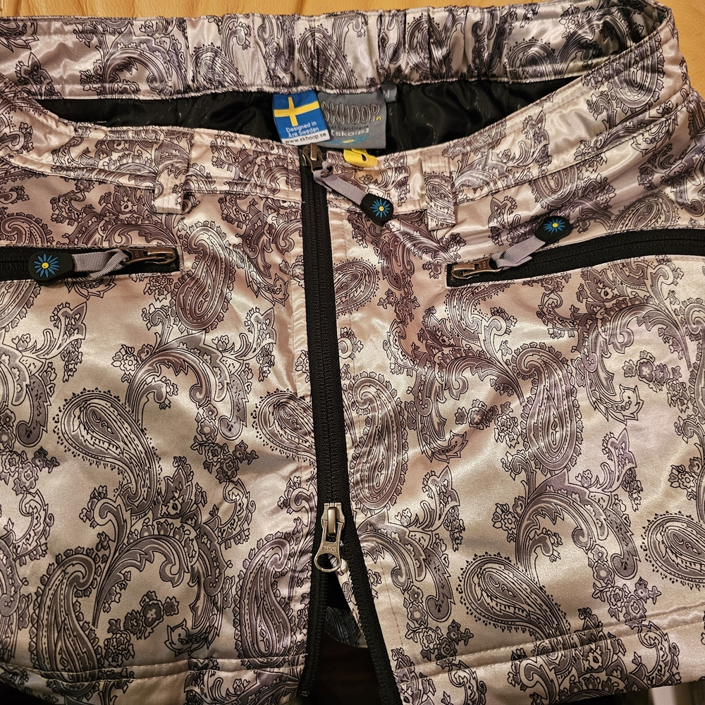 Paisley Patterned Mini Skirt with Zipper